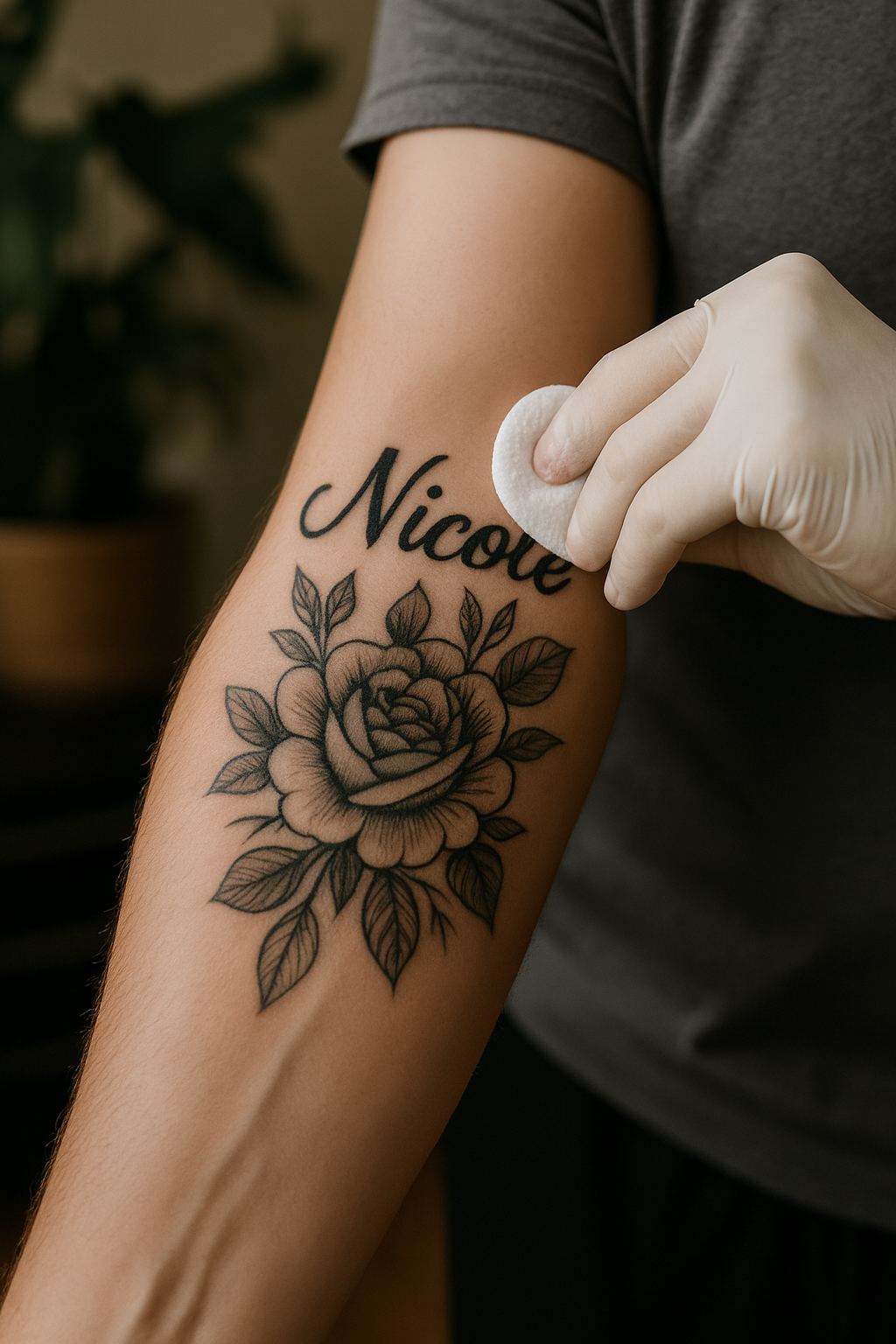 Washing the tattoo